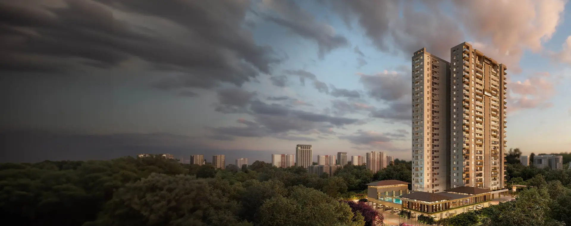 Mahindra Lifespace Blossom Luxury Evening View