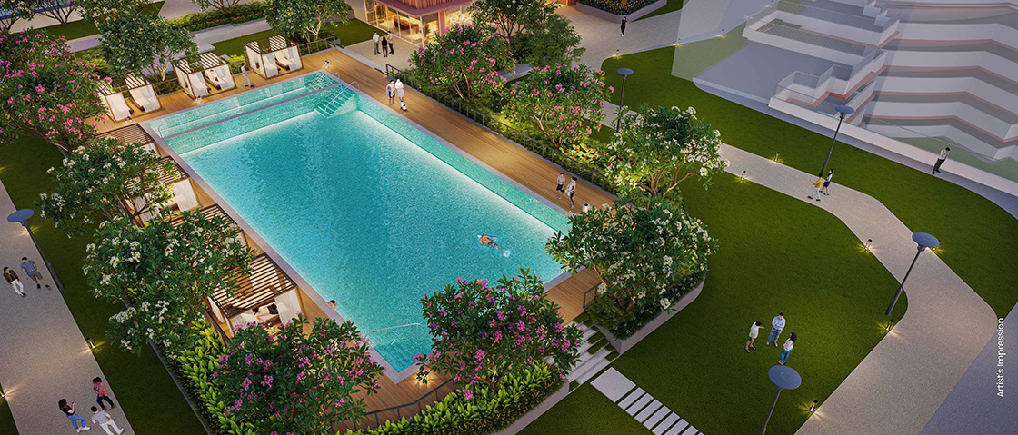 Mahindra Lifespace Blossom Swimming Pool View